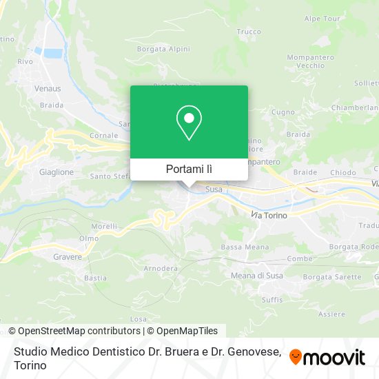 Mappa Studio Medico Dentistico Dr. Bruera e Dr. Genovese