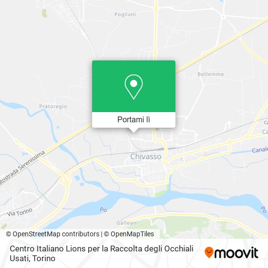 Mappa Centro Italiano Lions per la Raccolta degli Occhiali Usati