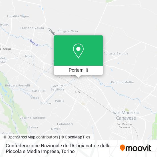 Mappa Confederazione Nazionale dell'Artigianato e della Piccola e Media Impresa