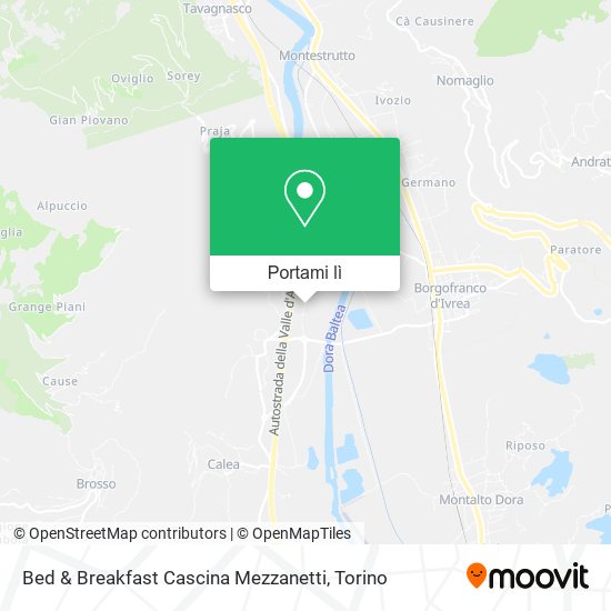 Mappa Bed & Breakfast Cascina Mezzanetti