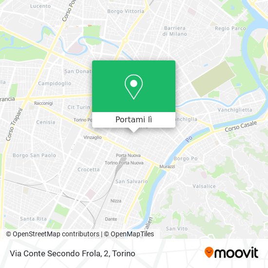 Mappa Via Conte Secondo Frola, 2