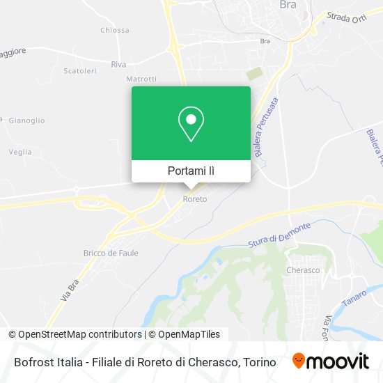 Mappa Bofrost Italia - Filiale di Roreto di Cherasco