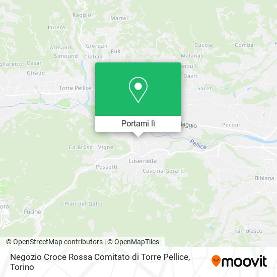 Mappa Negozio Croce Rossa Comitato di Torre Pellice