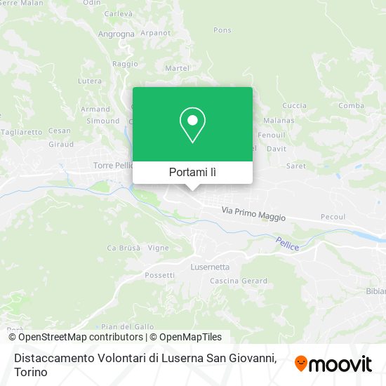Mappa Distaccamento Volontari di Luserna San Giovanni