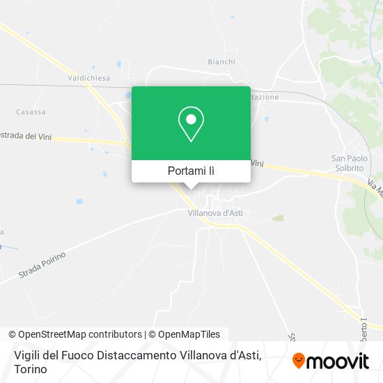 Mappa Vigili del Fuoco Distaccamento Villanova d'Asti