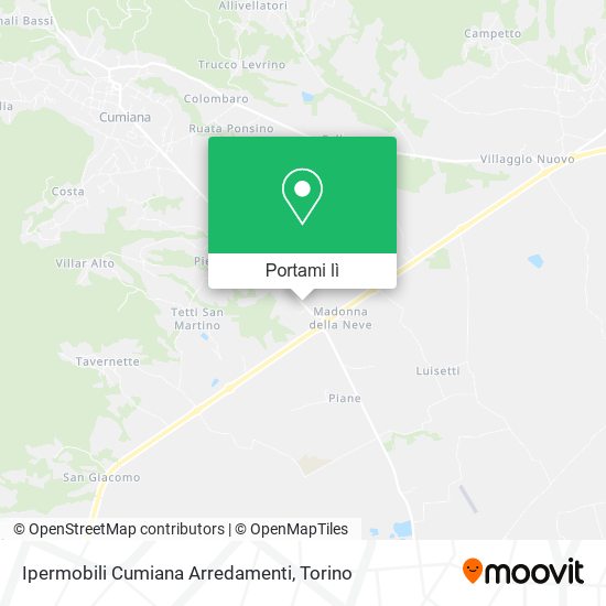 Mappa Ipermobili Cumiana Arredamenti