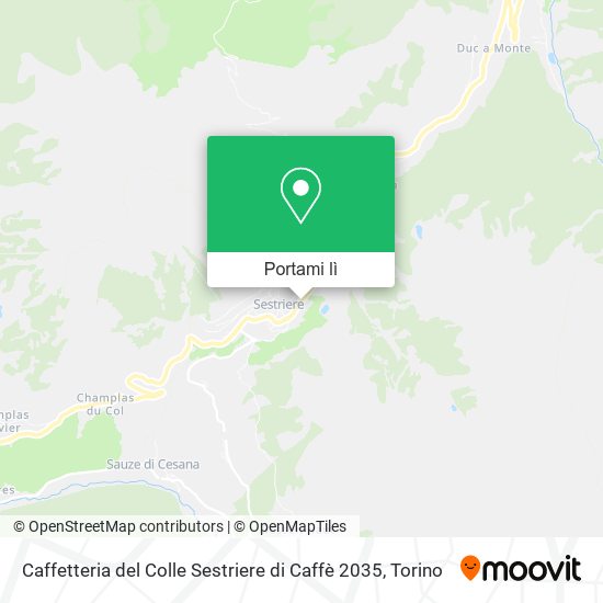 Mappa Caffetteria del Colle Sestriere di Caffè 2035