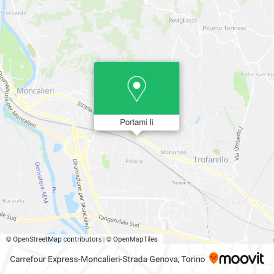 Mappa Carrefour Express-Moncalieri-Strada Genova