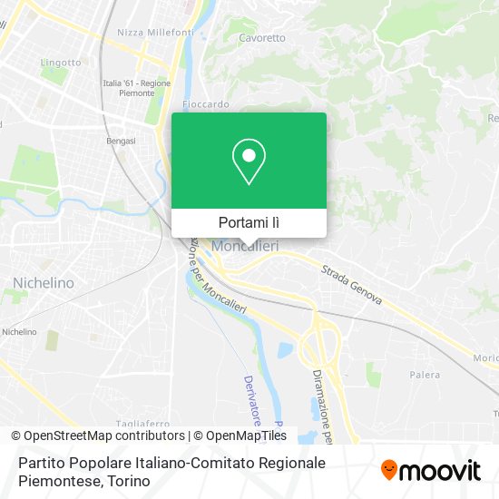 Mappa Partito Popolare Italiano-Comitato Regionale Piemontese
