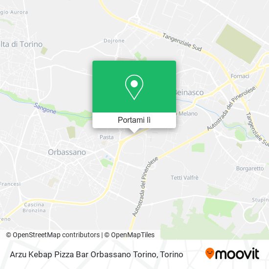 Mappa Arzu Kebap Pizza Bar Orbassano Torino