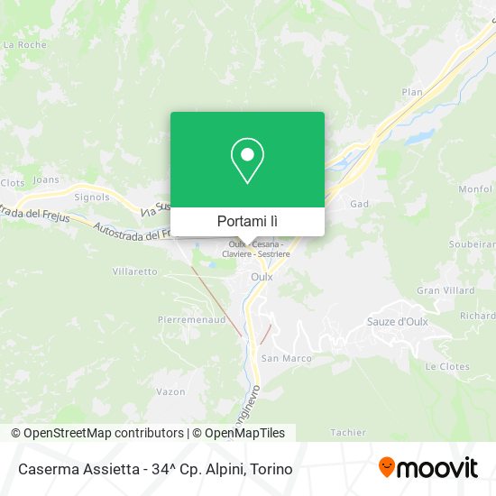 Mappa Caserma Assietta - 34^ Cp. Alpini