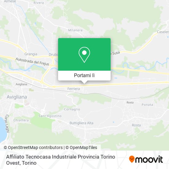 Mappa Affiliato Tecnocasa Industriale Provincia Torino Ovest