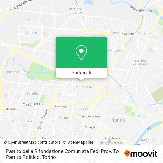 Mappa Partito della Rifondazione Comunista Fed. Prov. To Partito Politico