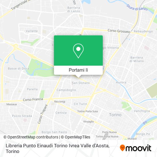 Mappa Libreria Punto Einaudi Torino Ivrea Valle d'Aosta