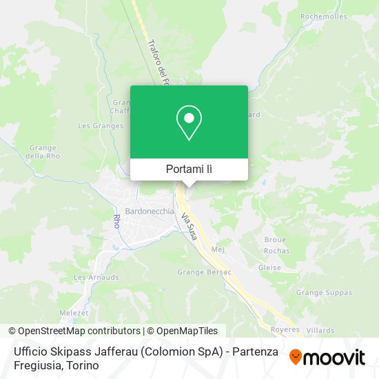 Mappa Ufficio Skipass Jafferau (Colomion SpA) - Partenza Fregiusia