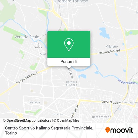 Mappa Centro Sportivo Italiano Segreteria Provinciale