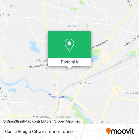 Mappa Canile Rifugio Città di Torino