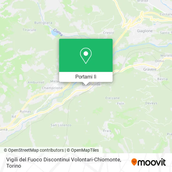Mappa Vigili del Fuoco Discontinui Volontari-Chiomonte