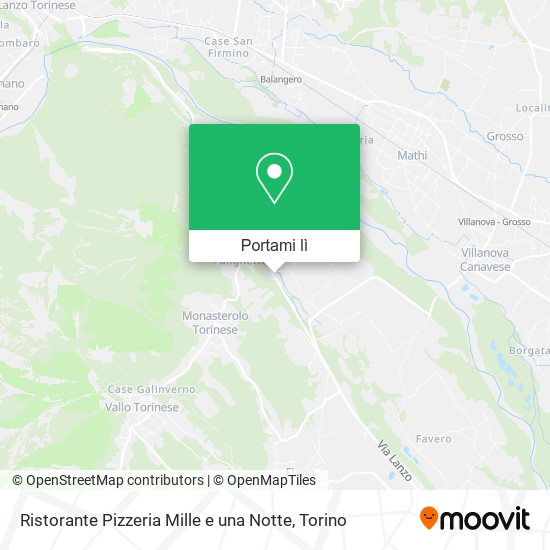 Mappa Ristorante Pizzeria Mille e una Notte