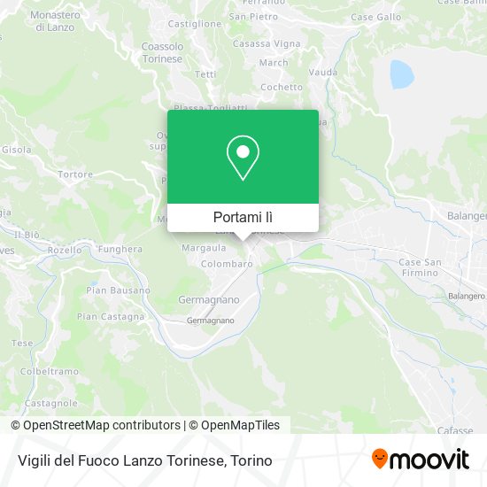 Mappa Vigili del Fuoco Lanzo Torinese