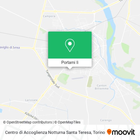 Mappa Centro di Accoglienza Notturna Santa Teresa
