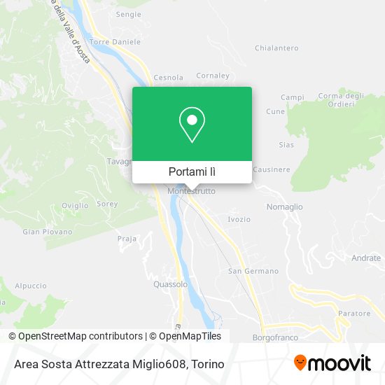 Mappa Area Sosta Attrezzata Miglio608