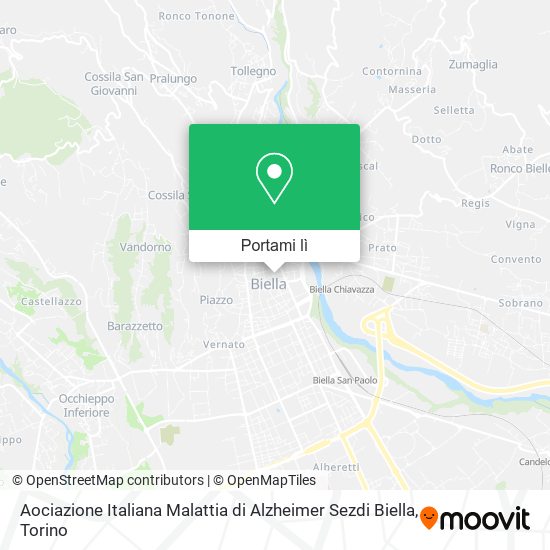 Mappa Aociazione Italiana Malattia di Alzheimer Sezdi Biella