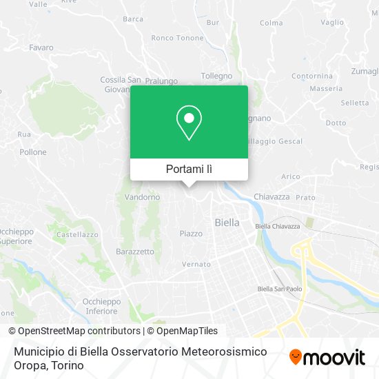 Mappa Municipio di Biella Osservatorio Meteorosismico Oropa