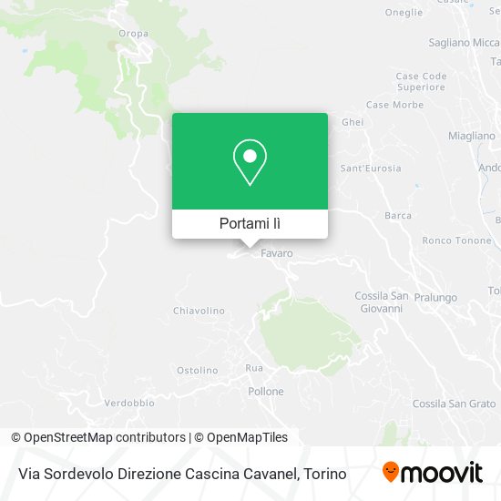 Mappa Via Sordevolo Direzione Cascina Cavanel