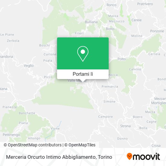 Mappa Merceria Orcurto Intimo Abbigliamento