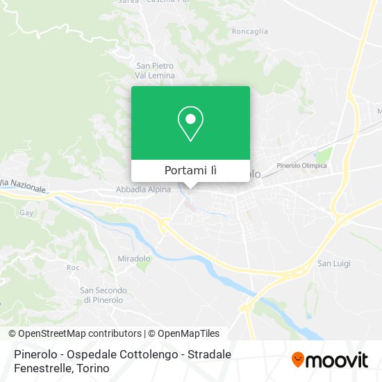 Mappa Pinerolo - Ospedale Cottolengo - Stradale Fenestrelle