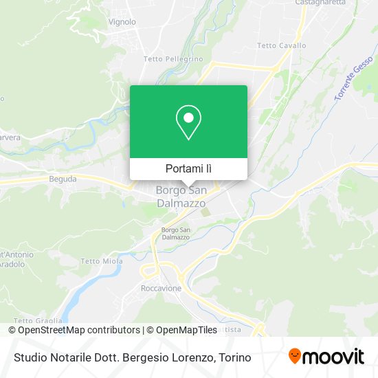 Mappa Studio Notarile Dott. Bergesio Lorenzo