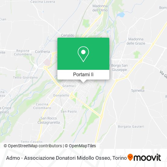 Mappa Admo - Associazione Donatori Midollo Osseo