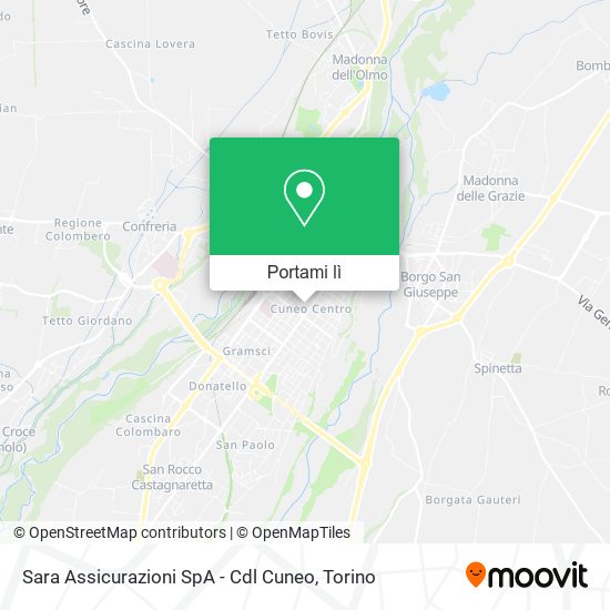 Mappa Sara Assicurazioni SpA - Cdl Cuneo
