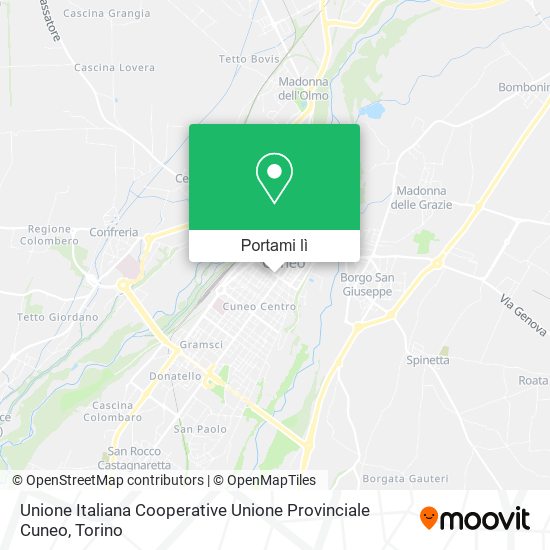 Mappa Unione Italiana Cooperative Unione Provinciale Cuneo