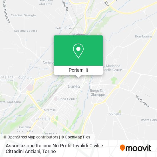 Mappa Associazione Italiana No Profit Invalidi Civili e Cittadini Anziani