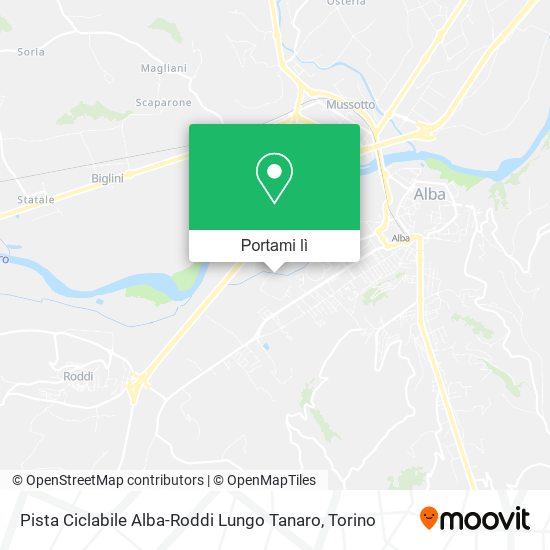 Mappa Pista Ciclabile Alba-Roddi Lungo Tanaro