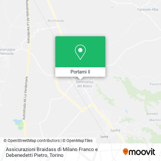 Mappa Assicurazioni Braidass di Milano Franco e Debenedetti Pietro