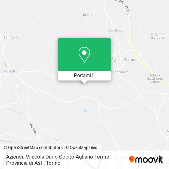 Mappa Azienda Vinicola Dario Cocito Agliano Terme Provincia di Asti