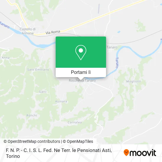 Mappa F. N. P. - C. I. S. L. Fed. Ne Terr. le Pensionati Asti