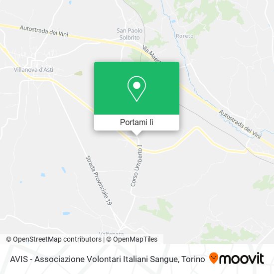 Mappa AVIS - Associazione Volontari Italiani Sangue