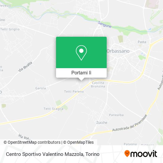 Mappa Centro Sportivo Valentino Mazzola