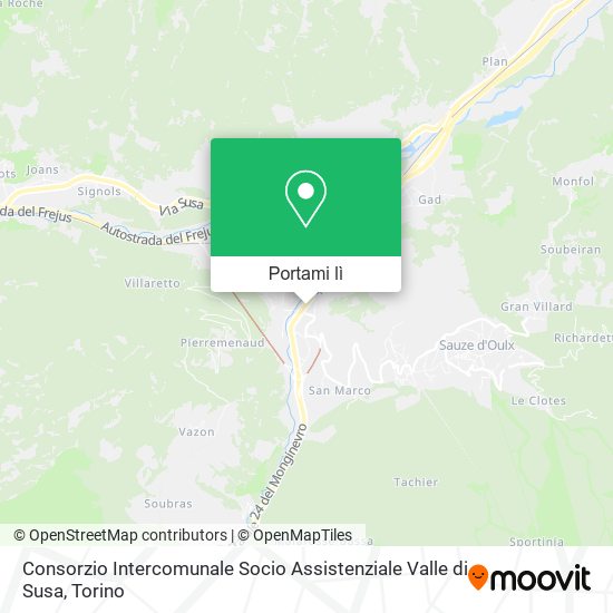 Mappa Consorzio Intercomunale Socio Assistenziale Valle di Susa