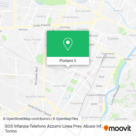 Mappa SOS Infanzia-Telefono Azzurro Linea Prev. Abuso Inf.