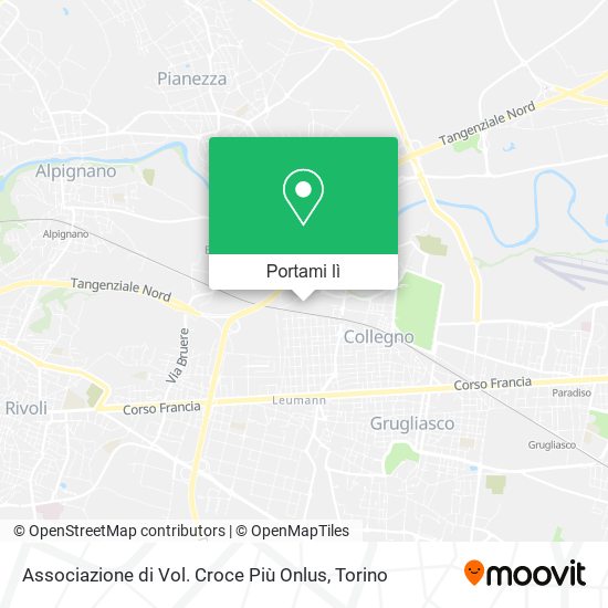 Mappa Associazione di Vol. Croce Più Onlus