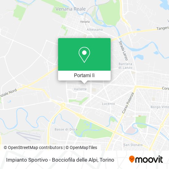 Mappa Impianto Sportivo - Bocciofila delle Alpi
