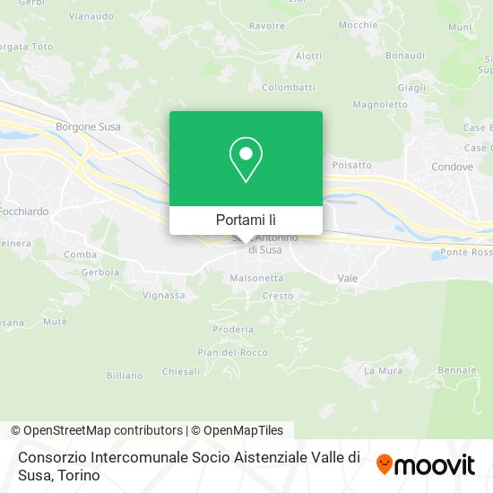 Mappa Consorzio Intercomunale Socio Aistenziale Valle di Susa