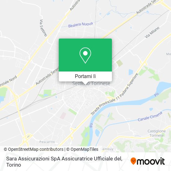 Mappa Sara Assicurazioni SpA Assicuratrice Ufficiale del