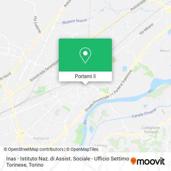 Mappa Inas - Istituto Naz. di Assist. Sociale - Ufficio Settimo Torinese