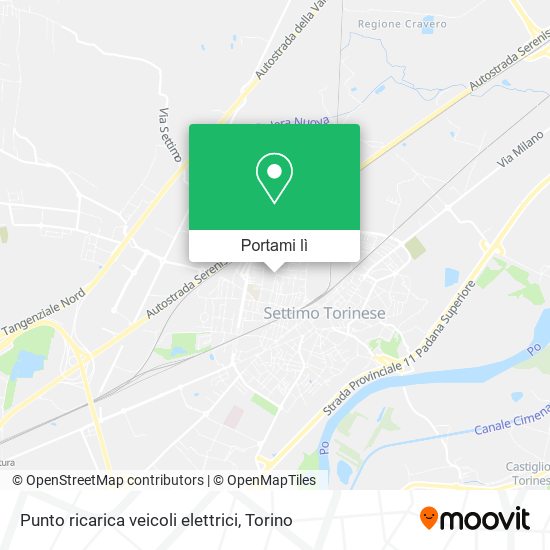 Mappa Punto ricarica veicoli elettrici